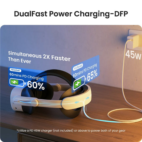 KIWI DESIGN K4 Boost BQS02B For Meta Quest 3 / 3S Head Strap Extended Battery Comfort Headband