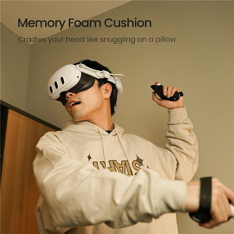 KIWI DESIGN Q31-SPCU For Meta Quest 3 / 3S Head Strap Cushion Foldable Comfort VR Headband Extended Battery Life