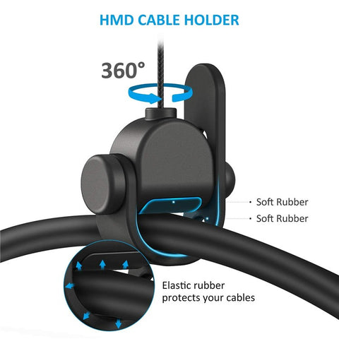 KIWI DESIGN V2-6 6PCS VR Cable Management for Meta Quest / Sony PlayStation VR Retractable Ceiling Pulley System