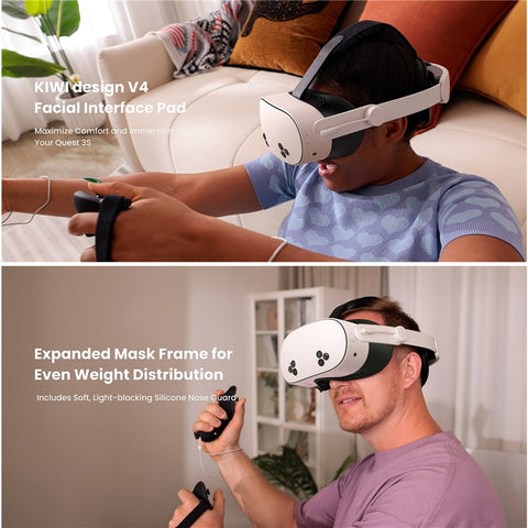 KIWI DESIGN V4 Q2-5P For Meta Quest 3S Replacement Face Mask Cushion Soft Light Blocking VR Headset Facial Pad