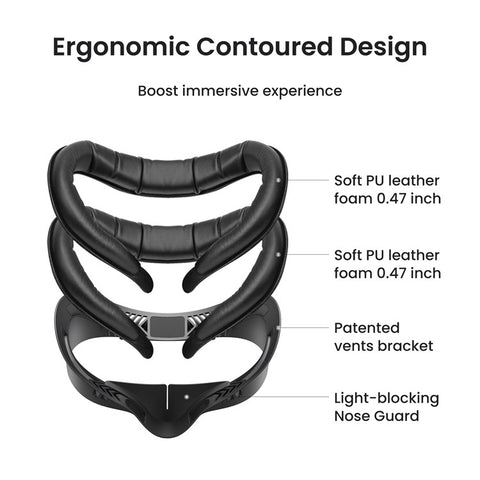 KIWI DESIGN V4 Q2-5P For Meta Quest 3S Replacement Face Mask Cushion Soft Light Blocking VR Headset Facial Pad