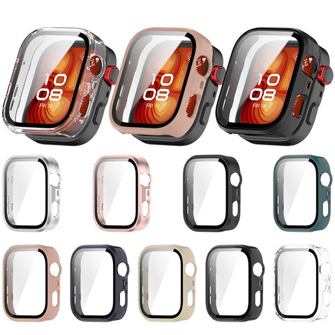 For Huawei Watch Fit 4 Pro Watch Case PC Frame Cover with Tempered Glass Screen Film