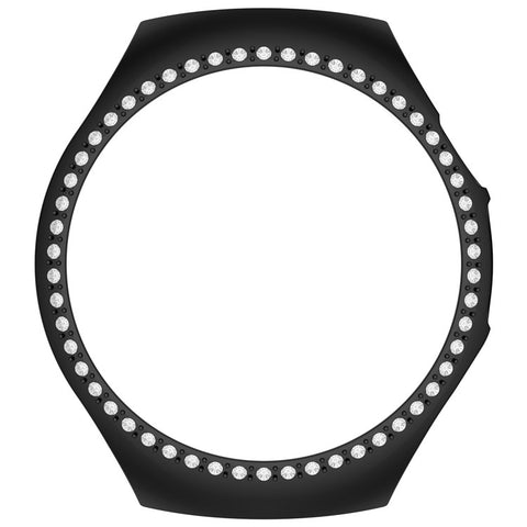 For Huawei Watch 5 42mm Watch Case Rhinestone Decor Hollow Electroplating PC Watch Cover
