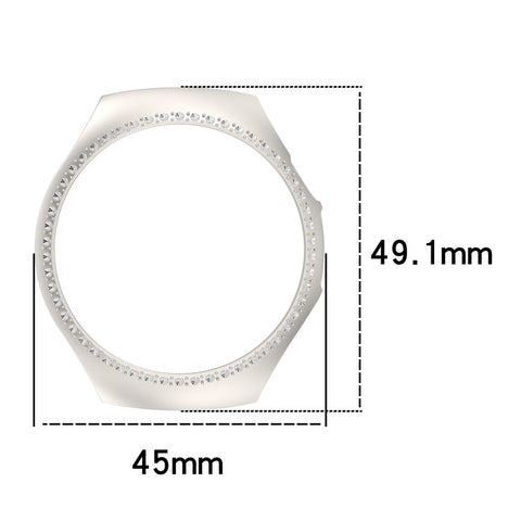 For Huawei Watch 5 42mm Watch Case Rhinestone Decor Hollow Electroplating PC Watch Cover