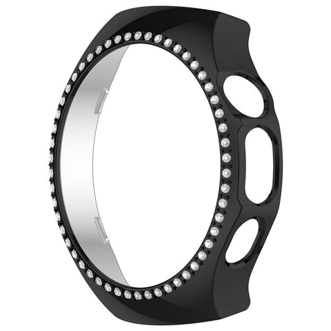 For Huawei Watch 5 46mm Watch Case Rhinestone Decor Hollow Electroplating PC Watch Cover