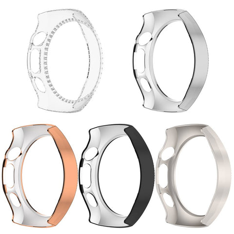 For Huawei Watch 5 46mm Watch Case Rhinestone Decor Hollow Electroplating PC Watch Cover