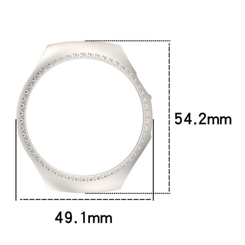 For Huawei Watch 5 46mm Watch Case Rhinestone Decor Hollow Electroplating PC Watch Cover