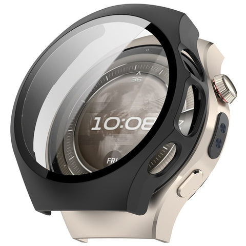 For Huawei Watch 5 42mm Watch Case PC Frame Cover with Tempered Glass Screen Film