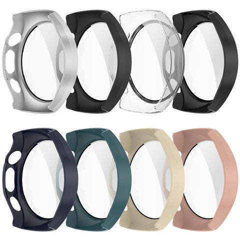 For Huawei Watch 5 46mm Watch Case PC Frame Cover with Tempered Glass Screen Film