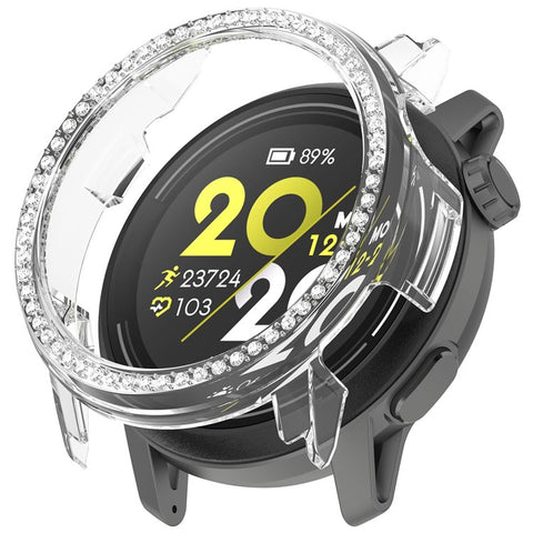 For Coros Pace 3 Clear Watch Case Rhinestone Decorative Hollow Design PC Watch Cover