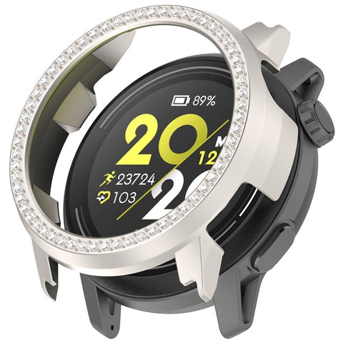 For Coros Pace 2 Watch Case Rhinestone Decor Hollow Electroplating PC Watch Cover