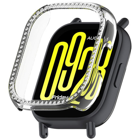 For Xiaomi Redmi Watch 5 Active Clear Watch Case Rhinestone Decorative Hollow Design PC Watch Cover