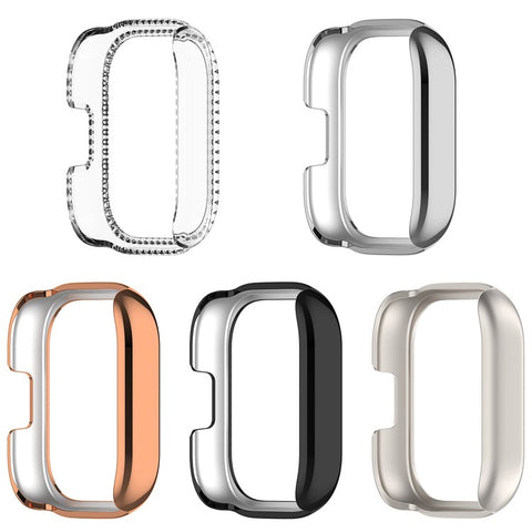 For Xiaomi Redmi Watch 5 Active Clear Watch Case Rhinestone Decorative Hollow Design PC Watch Cover