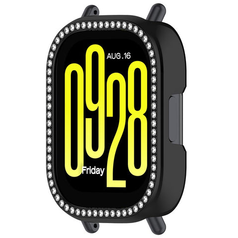 For Xiaomi Redmi Watch 5 Lite Watch Case Rhinestone Decor Hollow Electroplating PC Watch Cover