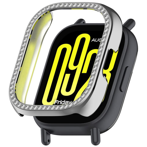 For Xiaomi Redmi Watch 5 Lite Watch Case Rhinestone Decor Hollow Electroplating PC Watch Cover