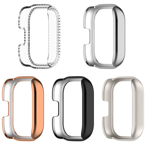For Xiaomi Redmi Watch 5 Lite Clear Watch Case Rhinestone Decorative Hollow Design PC Watch Cover