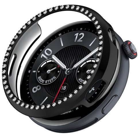 For vivo Watch 5 Watch Case Rhinestone Decor Hollow Electroplating PC Watch Cover