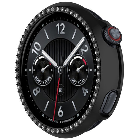 For vivo Watch 5 Watch Case Rhinestone Decor Hollow Electroplating PC Watch Cover