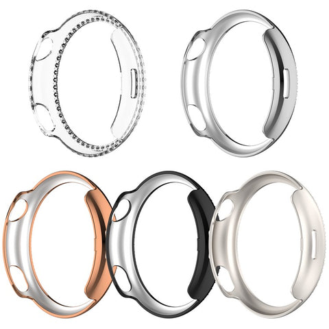 For vivo Watch 5 Watch Case Rhinestone Decor Hollow Electroplating PC Watch Cover