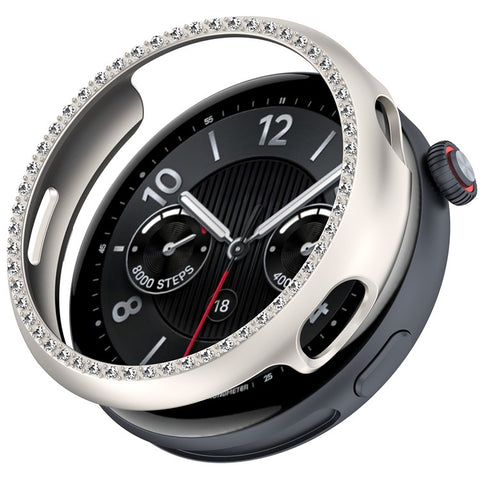 For vivo Watch 5 Watch Case Rhinestone Decor Hollow Electroplating PC Watch Cover