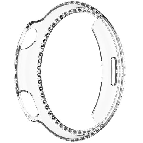 For vivo Watch 5 Clear Watch Case Rhinestone Decorative Hollow Design PC Watch Cover