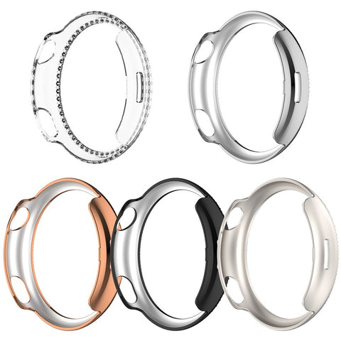 For vivo Watch 5 Clear Watch Case Rhinestone Decorative Hollow Design PC Watch Cover