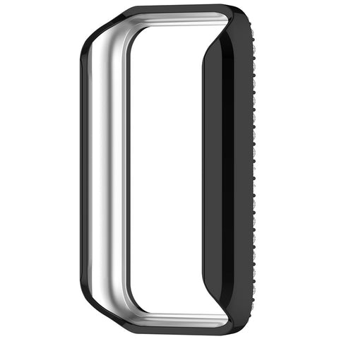 For Honor Band 10 Watch Case Rhinestone Decor Hollow Electroplating PC Watch Cover
