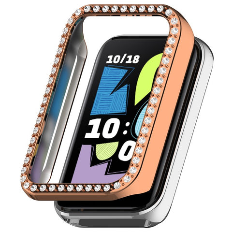 For Honor Band 10 Watch Case Rhinestone Decor Hollow Electroplating PC Watch Cover