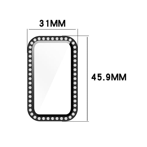 For Honor Band 10 Clear Watch Case Rhinestone Decorative Hollow Design PC Watch Cover