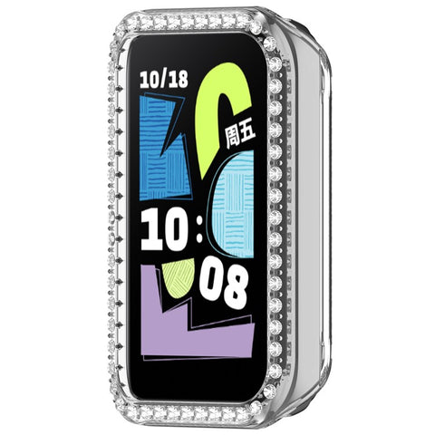 For Honor Band 10 Clear Watch Case Rhinestone Decorative Hollow Design PC Watch Cover