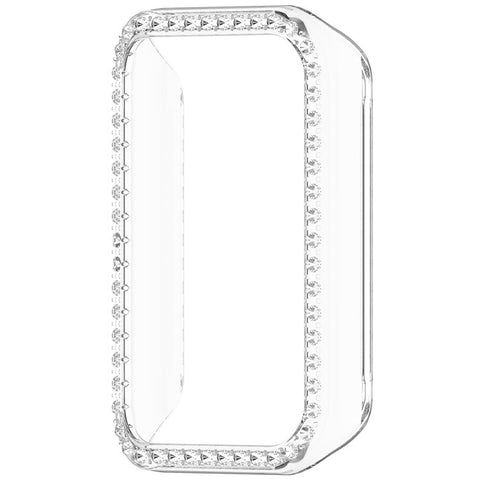 For Honor Band 10 Clear Watch Case Rhinestone Decorative Hollow Design PC Watch Cover
