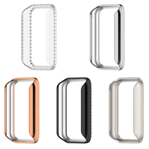 For Honor Band 10 Clear Watch Case Rhinestone Decorative Hollow Design PC Watch Cover