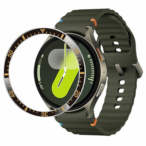 For Samsung Galaxy Watch 7 6 5 4 44mm Bezel Ring Anti Scratch Aluminum Alloy Adhesive Cover