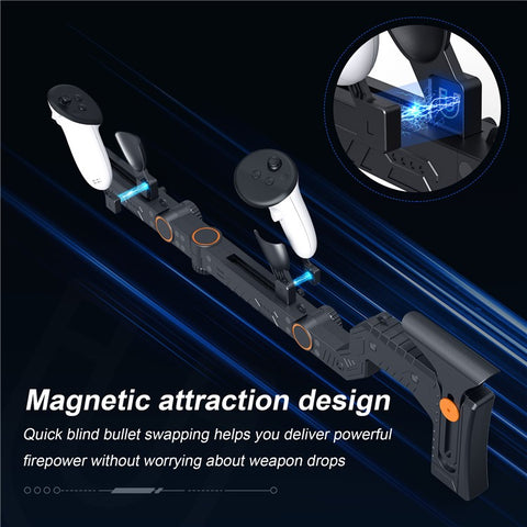 STARTRC GAMES For Meta Quest 3S  /  Quest 3 Magnetic VR Gunstock Enhanced Shooter Gaming Experience