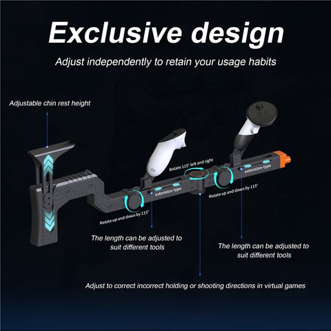 STARTRC GAMES For Meta Quest 3S  /  Quest 3 Magnetic VR Gunstock Enhanced Shooter Gaming Experience