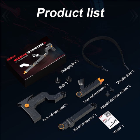 STARTRC GAMES For Meta Quest 3S  /  Quest 3 Magnetic VR Gunstock Enhanced Shooter Gaming Experience