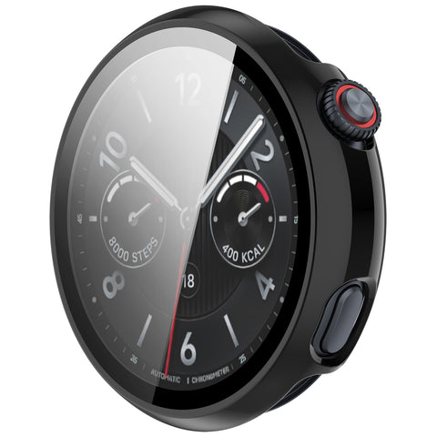 WANLONFENG For vivo Watch 5 Watch Case  PC Frame Cover with Tempered Glass Screen Protector