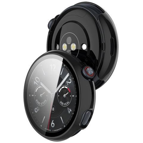WANLONFENG For vivo Watch 5 Watch Case  PC Frame Cover with Tempered Glass Screen Protector