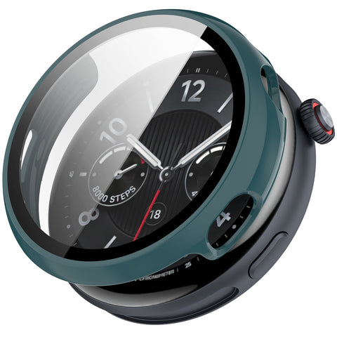 WANLONFENG For vivo Watch 5 Watch Case  PC Frame Cover with Tempered Glass Screen Protector