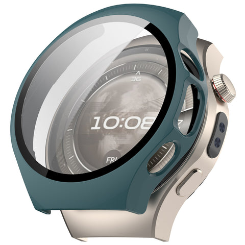 WANLONFENG For Huawei Watch 5 46mm Watch Case  PC Frame Cover with Tempered Glass Screen Protector