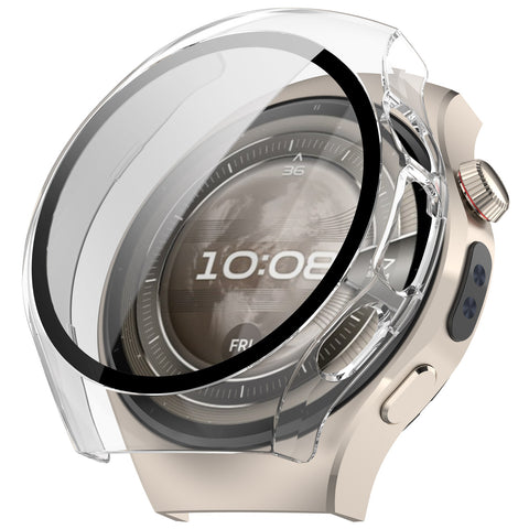WANLONFENG For Huawei Watch 5 42mm Watch Case  PC Frame Cover with Tempered Glass Screen Protector