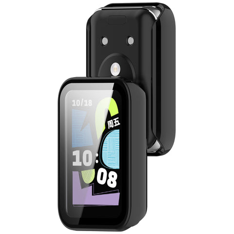 WANLONFENG For Honor Band 10 Watch Case  PC Frame Cover with Tempered Glass Screen Protector