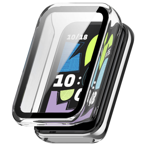 WANLONFENG For Honor Band 10 Watch Case  PC Frame Cover with Tempered Glass Screen Protector