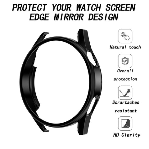 Scratch-proof Electroplating Frosted Watch Case Frame with Tempered Glass Screen Protective Film for Huawei Watch GT 3 46mm