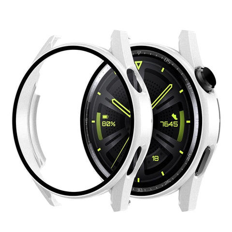 Scratch-proof Electroplating Frosted Watch Case Frame with Tempered Glass Screen Protective Film for Huawei Watch GT 3 46mm