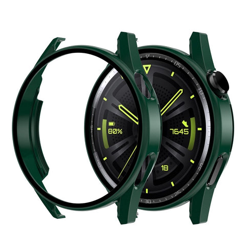 Scratch-proof Electroplating Frosted Watch Case Frame with Tempered Glass Screen Protective Film for Huawei Watch GT 3 46mm