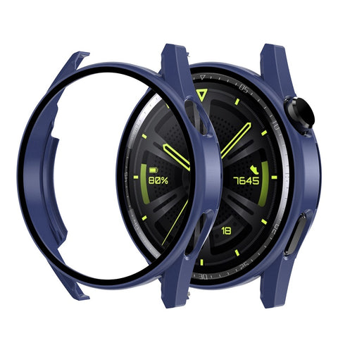 Scratch-proof Electroplating Frosted Watch Case Frame with Tempered Glass Screen Protective Film for Huawei Watch GT 3 46mm