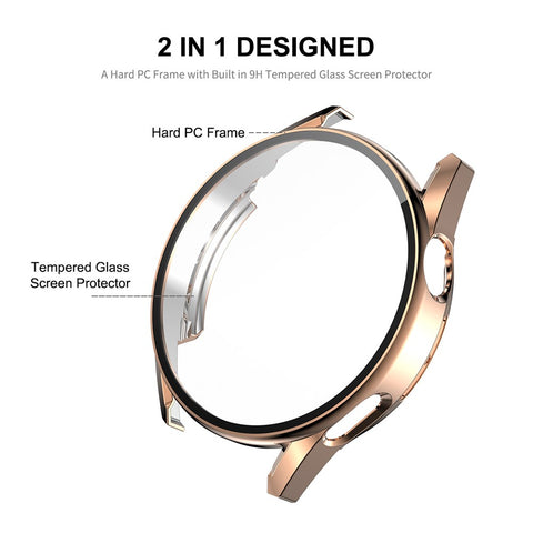 ENKAY HAT PRINCE for Huawei Watch GT 3 46mm Anti-scratch 9H Tempered Glass Screen Protector Electroplating Hard PC Watch Case
