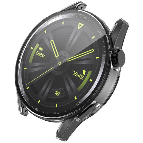 ENKAY HAT PRINCE for Huawei Watch GT 3 46mm Anti-scratch 9H Tempered Glass Screen Protector Electroplating Hard PC Watch Case