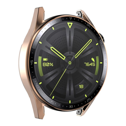 ENKAY HAT PRINCE for Huawei Watch GT 3 46mm 9H Tempered Glass Screen Protector Scale Design Electroplating Hard PC Watch Protective Case